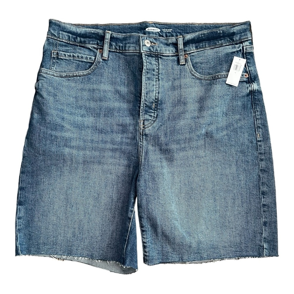 NWT Old Navy SKY-HI EXTRA HIGH RISE SHORT 7” Inseam CUT OFF JEANS SHORTS Size 16 - Picture 3 of 9